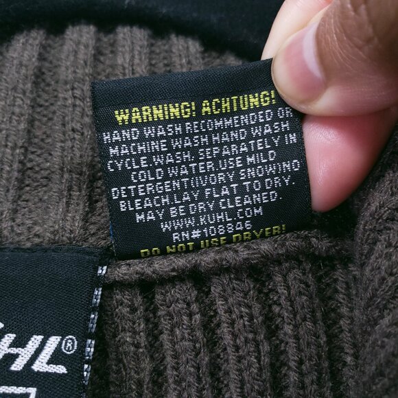 Kuhl Merino Wool Blend Brown Mock Neck Full-Zip Sweater Jacket Zipper Pockets XS - Picture 3 of 14